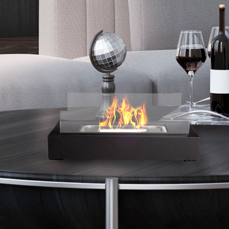 Northwest Metal BioEthanol Outdoor Tabletop Fireplace with Flame Guard